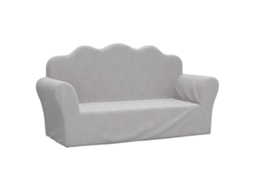 Maison Exclusive - Sofá Infantil De 2 Lugares Pelúcia Macia Cinzento-claro