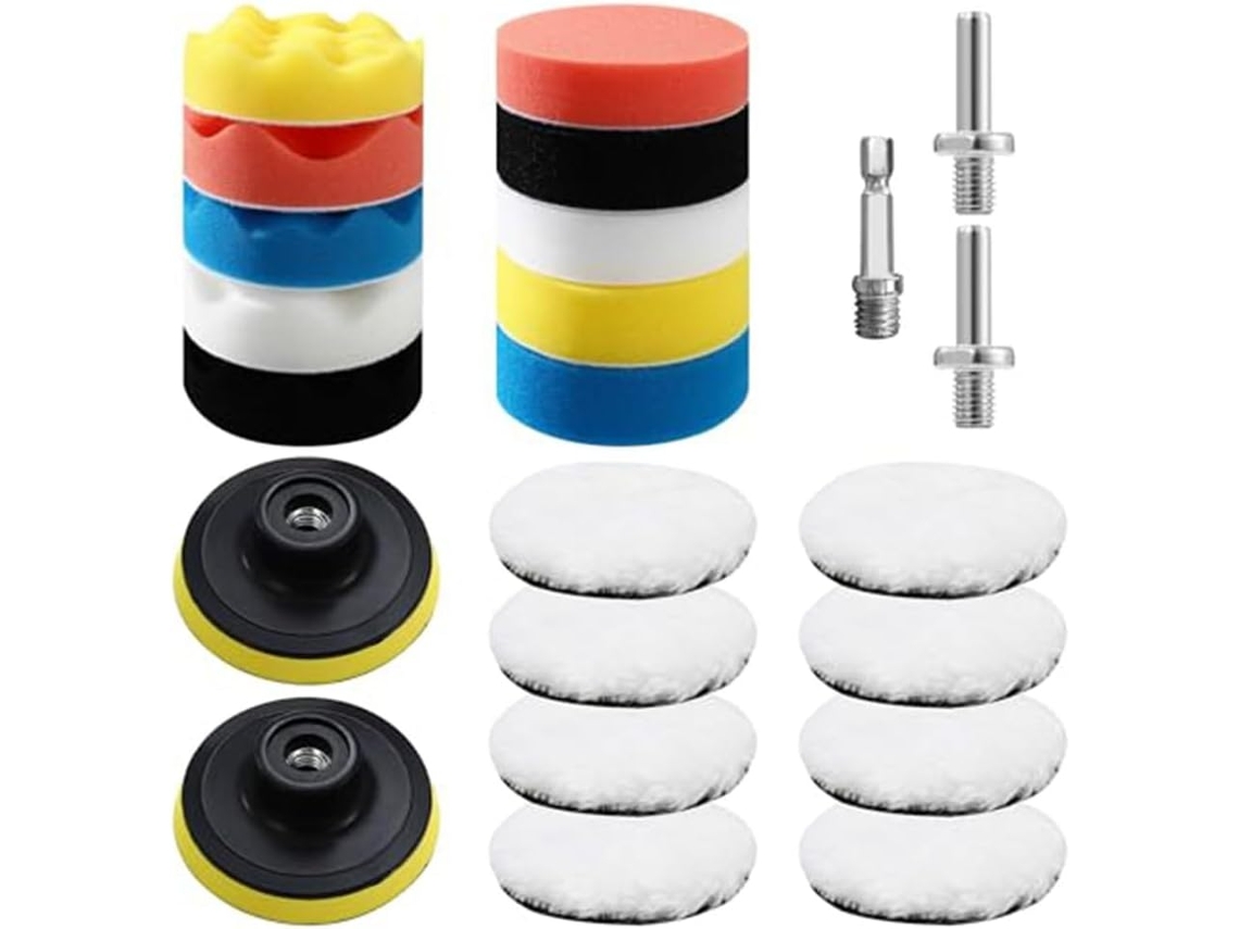 Kit Com 23 Peças De Boinas Polimento 7, 6cm 3 Polegadas Com Adaptador Para Furadeira M10, Boinas De Esponja