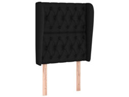 Cabeceira de Cama com Abas Tecido Preto MAISON EXCLUSIVE (83x23x118 cm)