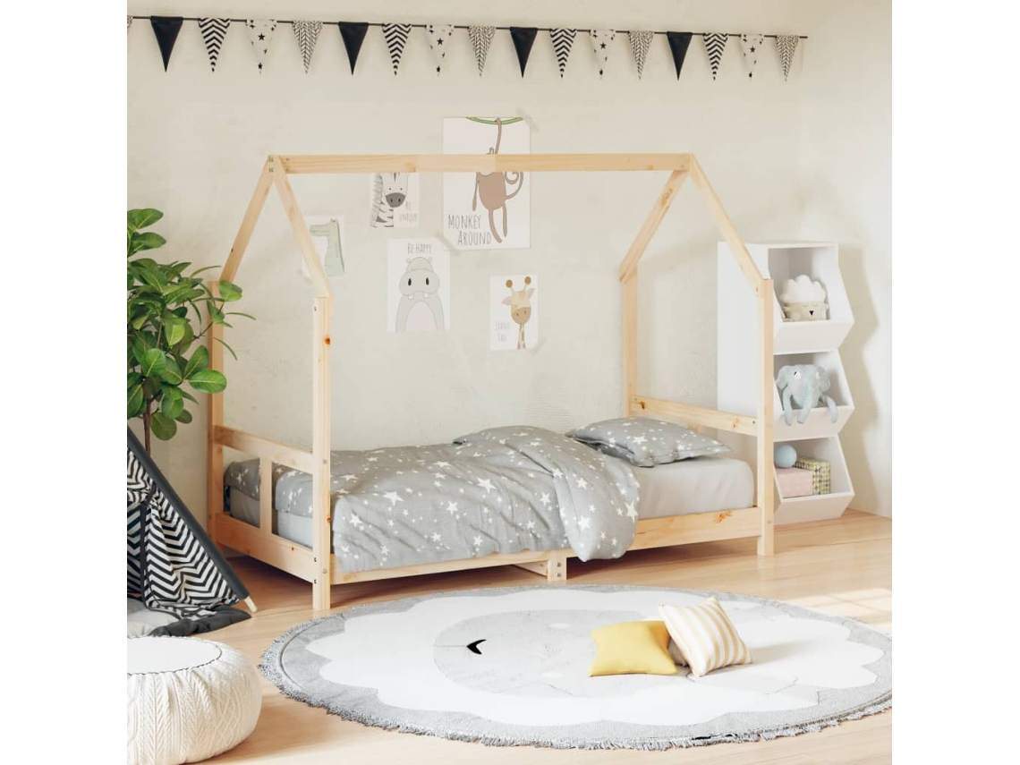 Vidaxl Estrutura De Cama Infantil 80x160 Cm Pinho Maciço