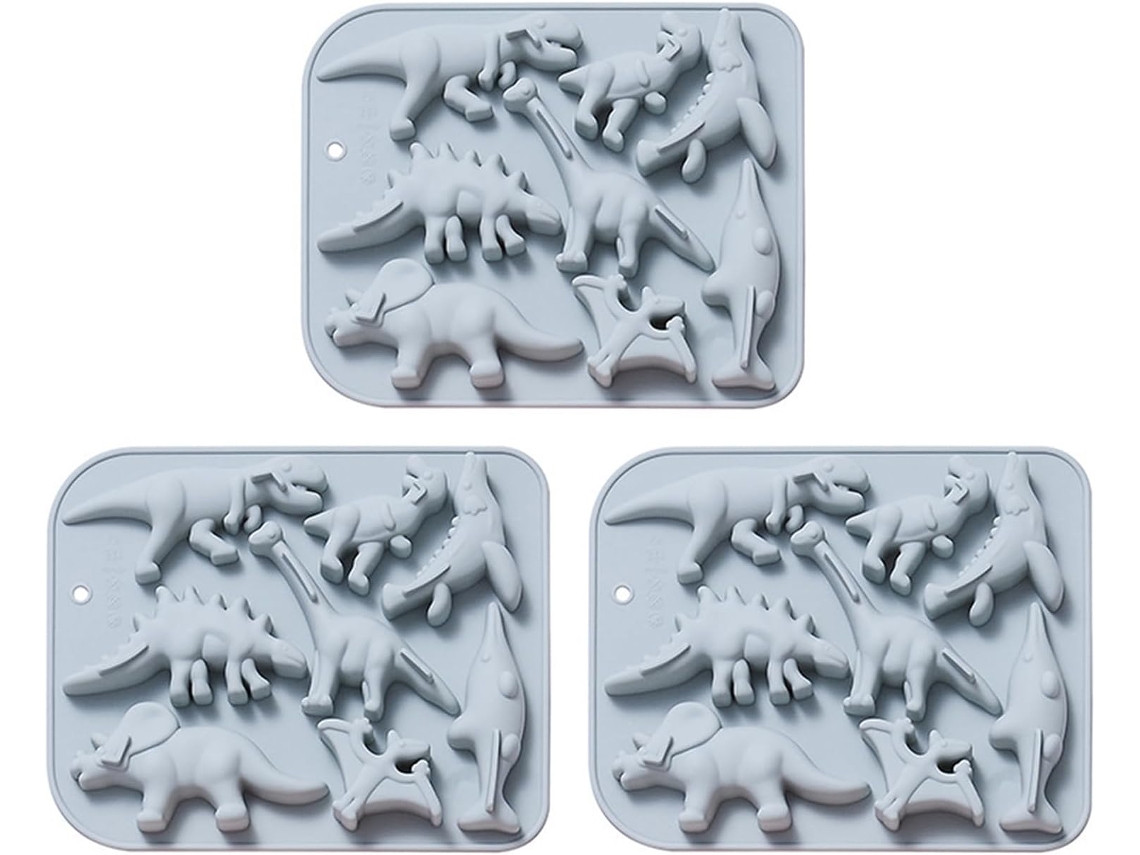 Molde De Silicone Para Fondant Com 8 Peças Em Formato De Dinossauro Pa
