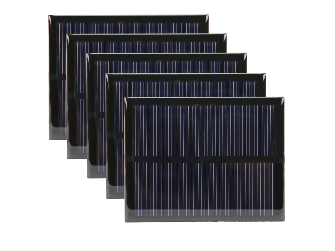Módulo de painel solar de resina epóxi (5 unidades, 90 x 70 mm, CC 5 V, 160 mA)