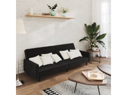 Vidaxl Sofá-cama De 2 Lugares Veludo Preto