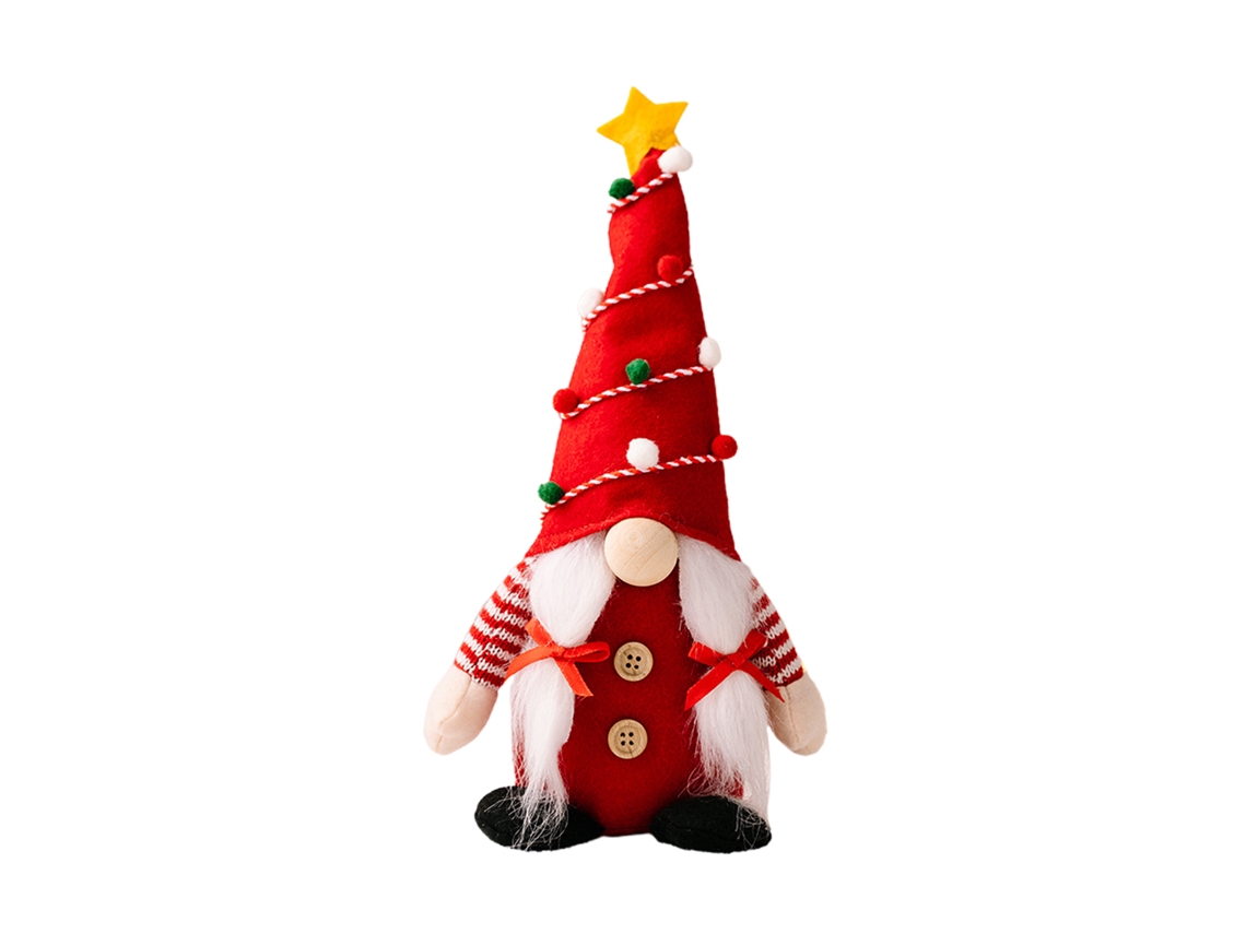 Decoração De Natal Com Chapéu De Algodão Pastoril Laxiscreed Para Árvore E Estrelas, Vermelho Rudolph