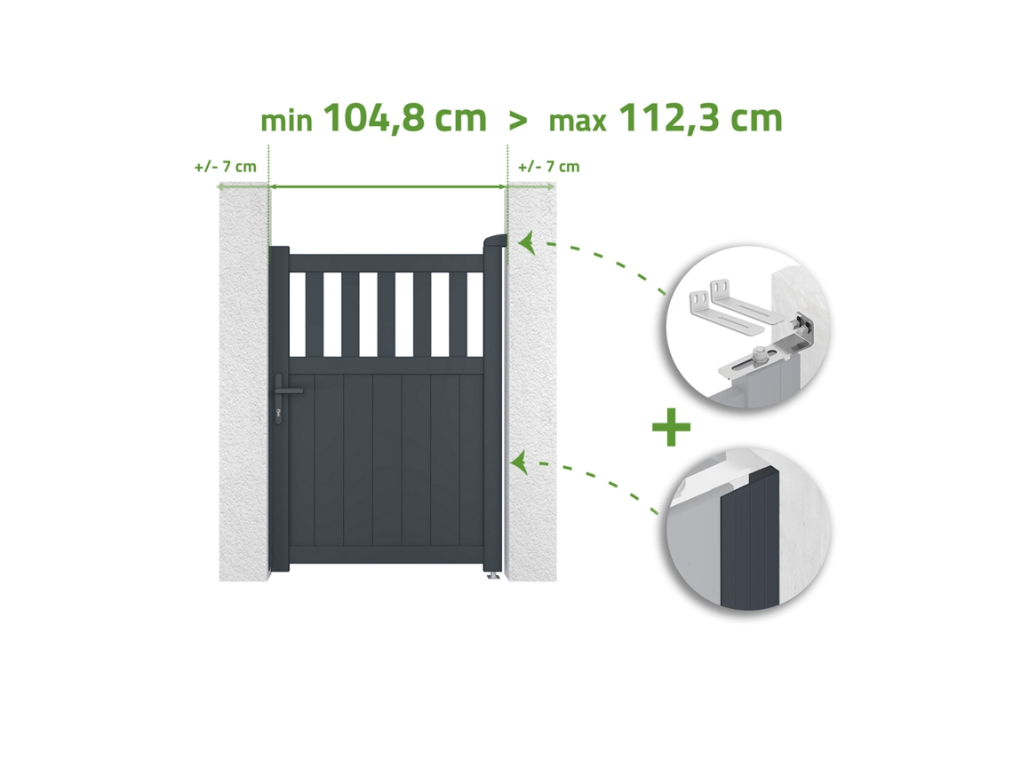 Portão Ajustável Em Largura 1m Santis H.140cm Alumínio Cinza Casanoov