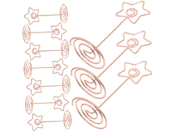 Clips De Papel Em Formato Estrela Cinco Pontas, Dourados, 8, 5cm, Para Fotos E Cardápios, Pacote Com 10 Unidades, Ideais