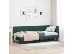 Vidaxl Estrutura De Cama De Canto Verde Escuro 80 Cm X 200 Cm Veludo