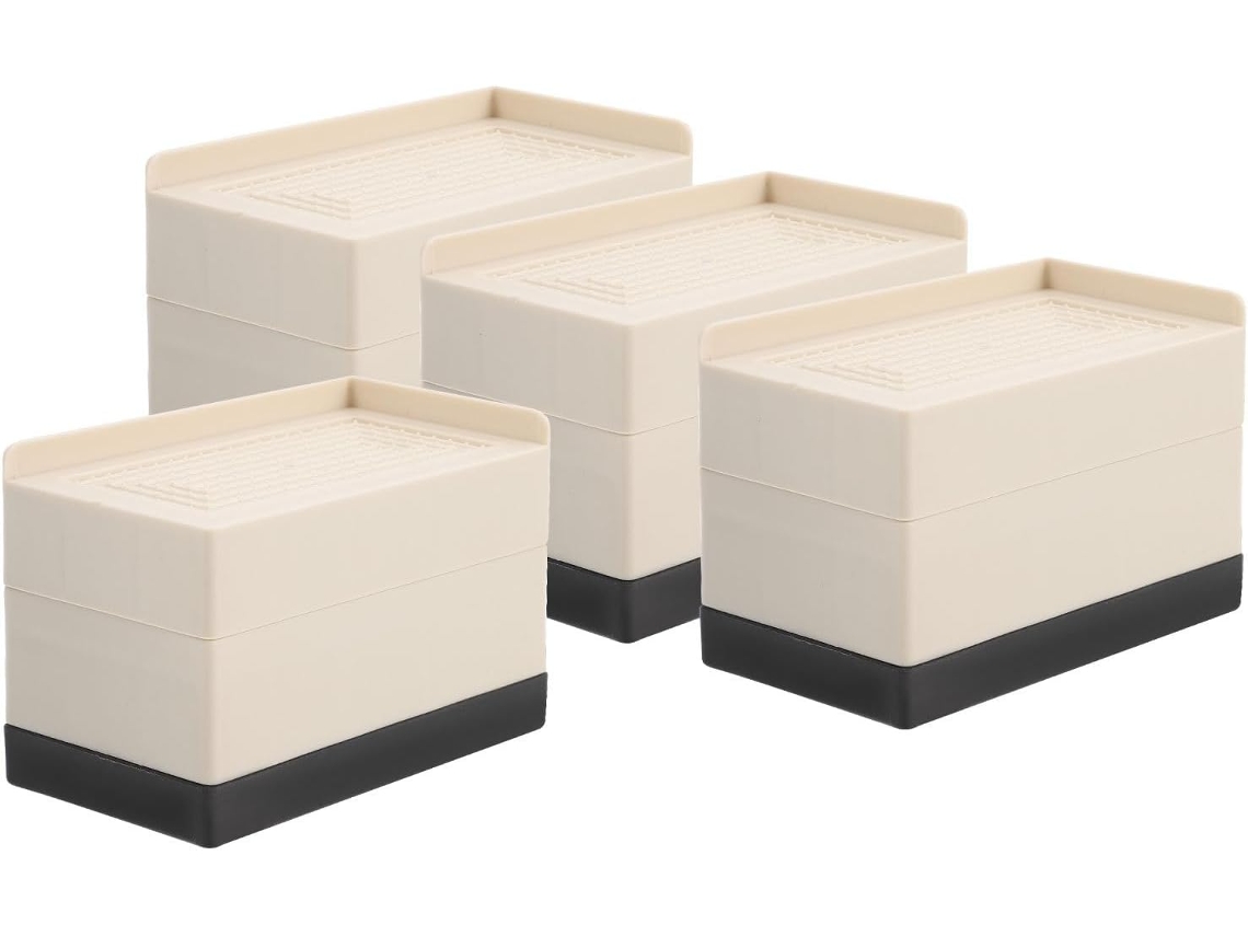 Elevadores De Móveis Ajustáveis Genéricos, Pacote Com 4 Unidades, Elevação De 10cm, Para Pés De 3a 6cm, Suporte Largo