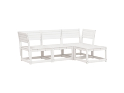 Conjunto de 4 Lounge de Jardim Madeira de Pinho Maciça Branco MAISON EXCLUSIVE (4 pcs)