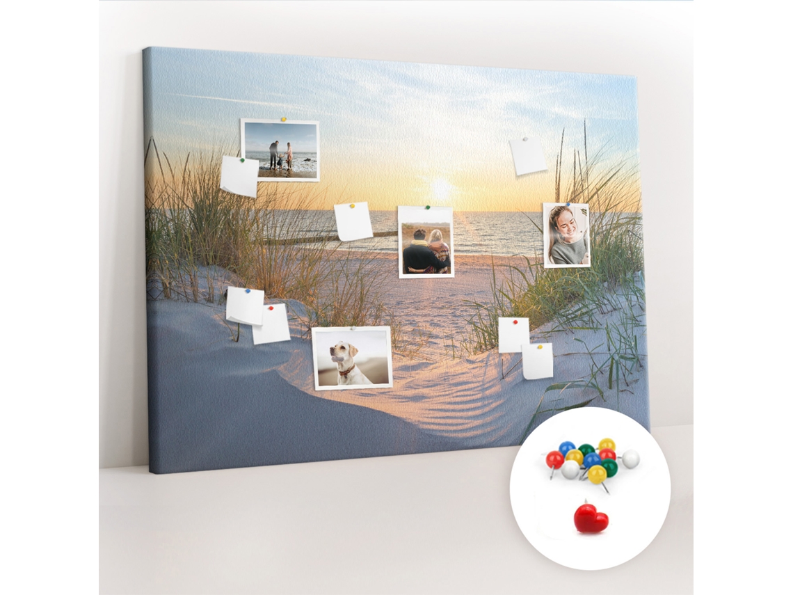 Quadro De Cortiça Pôr Do Sol Na Praia Para A Sala De Estar Espelharte (140x100 Cm)