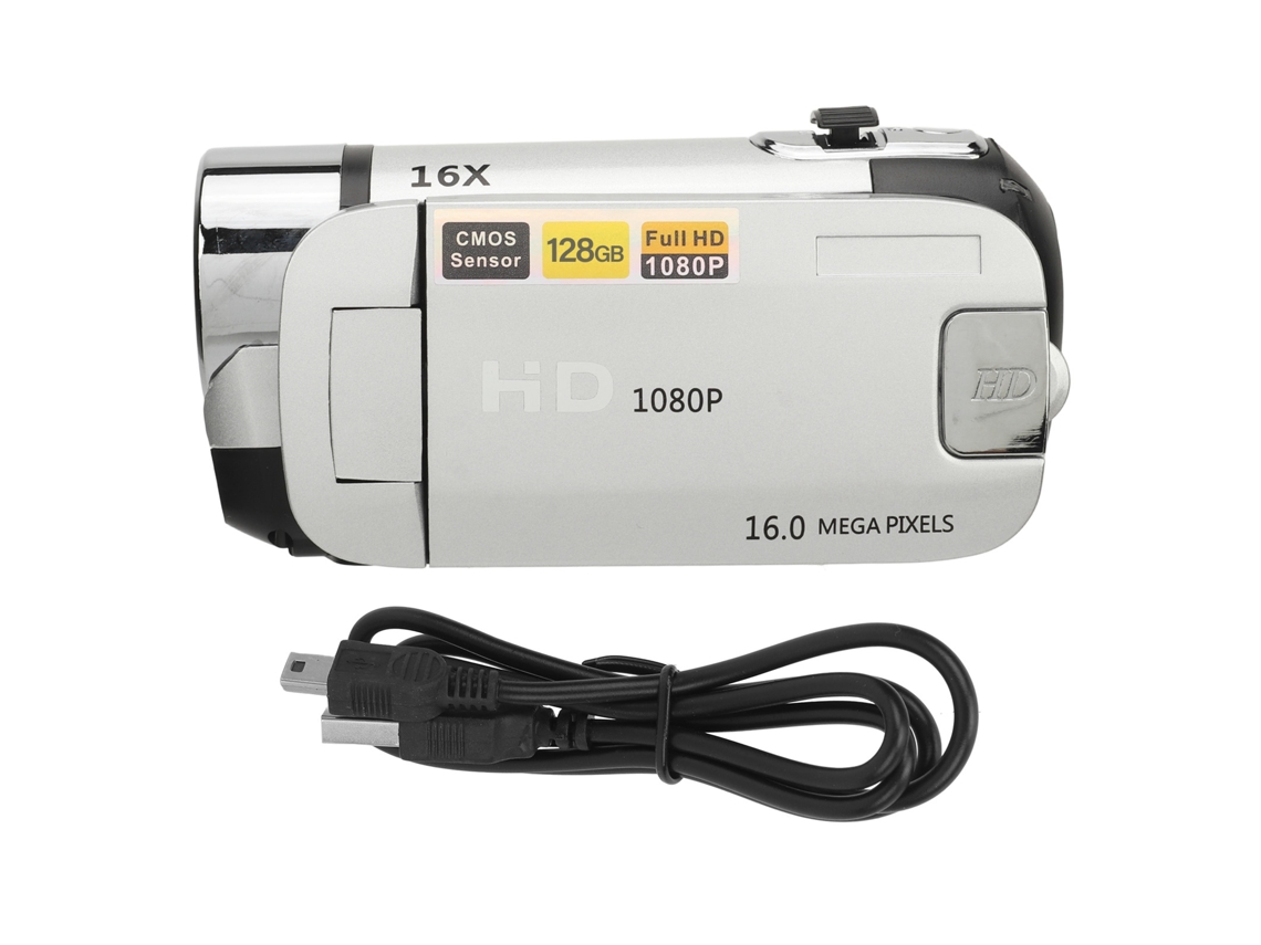 D90 1080p 16mp Digital Camera 2.4 Inch Rotatable Screen Camcorder 16x Zoom Hd Video Recorder With Fill Light Silver LAXISCREED