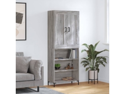 Vidaxl Armário Alto 69,5x34x180 Cm Derivados De Madeira Sonoma Cinza