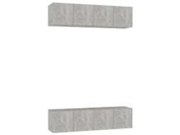 Tv Cabinet Set, Tv Cabinet Sets Vidaxl Cinzeto Madeira Processada (n/a)