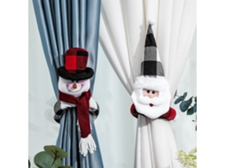 Conjunto De 2 Presilhas De Cortina Natalinas, Prendedores De Cortina Com Papai Noel E Boneco De Neve. Aquaforge