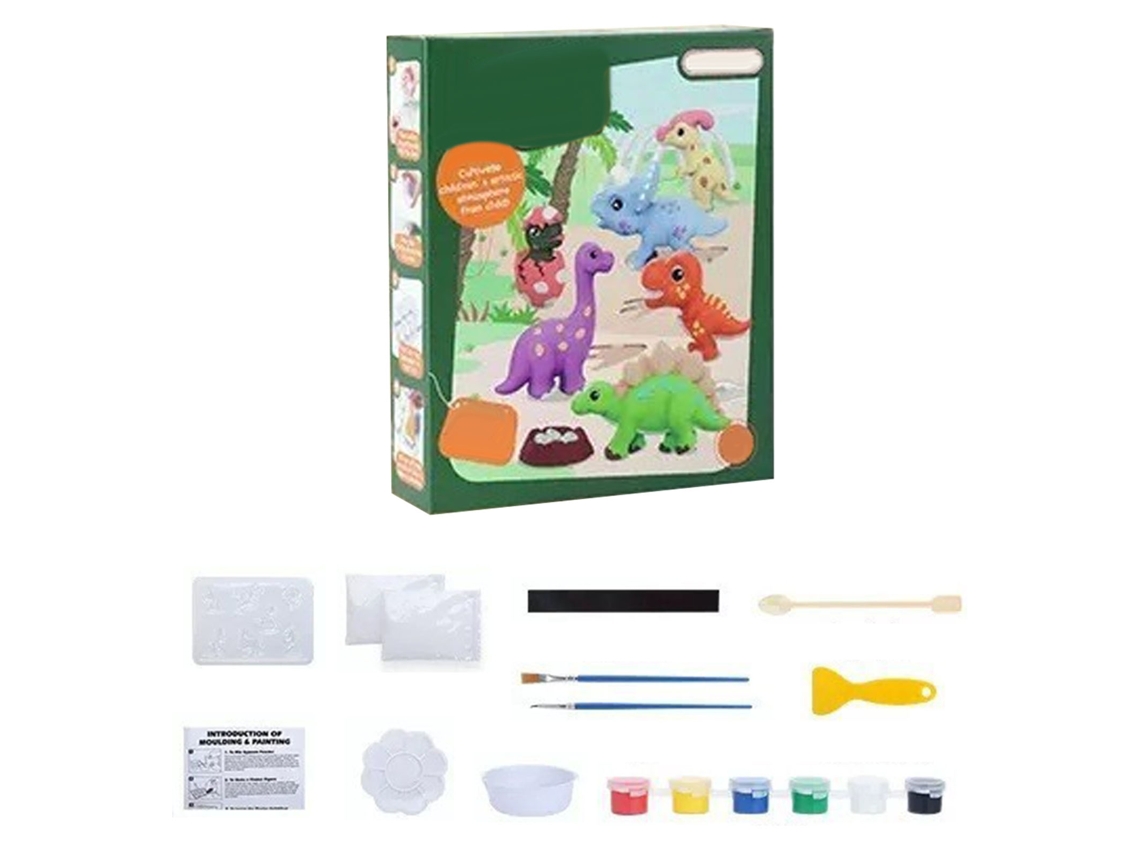 Primerox boneco de Gesso para Pintura Diy Infantil Kit de Arte e Artesanato Estilo Dinossauro