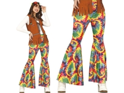 Calças Hippie estampadas multicoloridas para mulheres