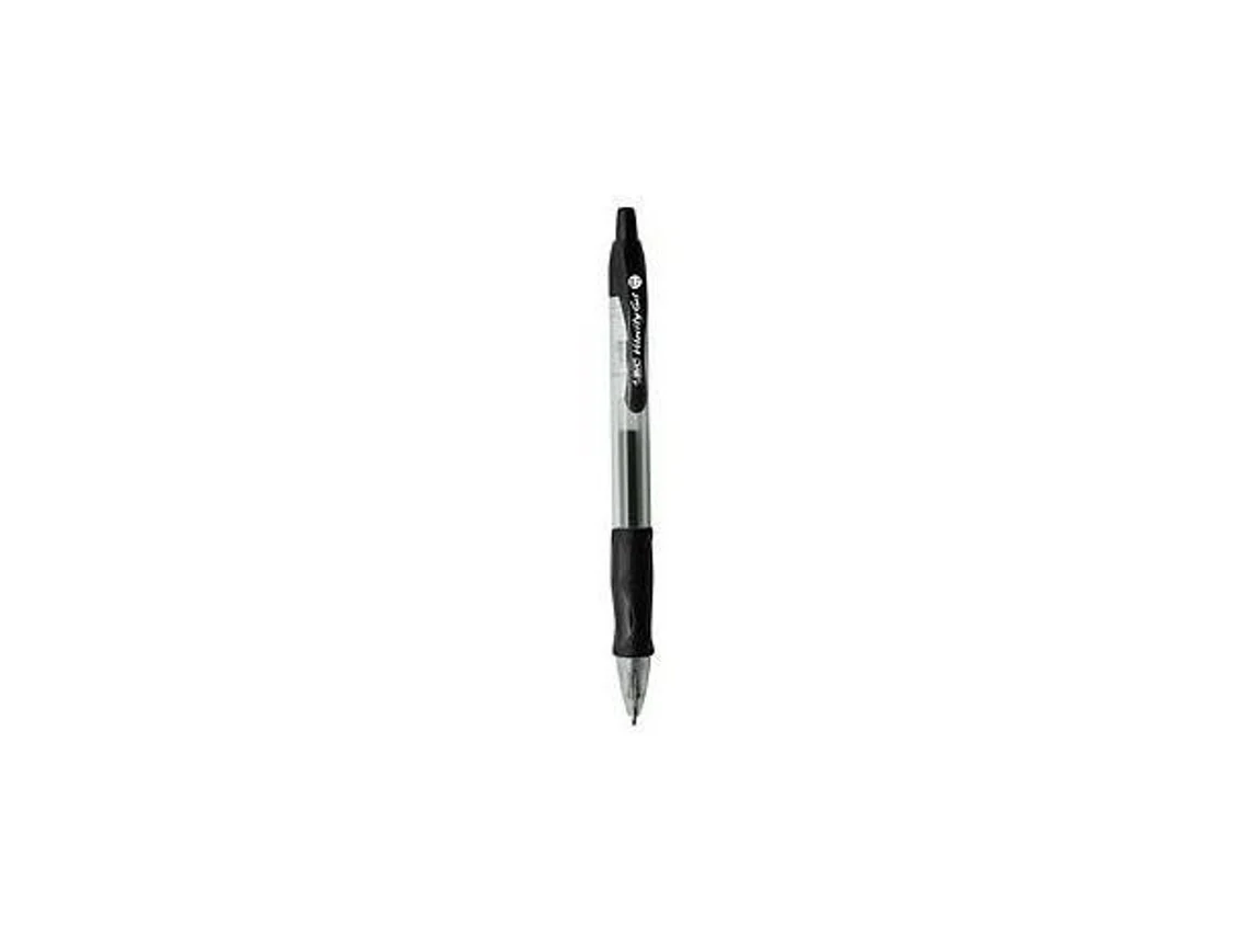 Caneta esferográfica preta BIC 829157 Caneta esferográfica de ponta retrátil com botão de pressão 12 peças