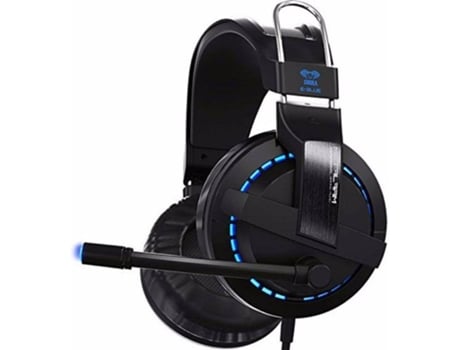 Auscultadores Gaming com Fio E-BLUE Cobra X (Over Ear - PC - Preto)