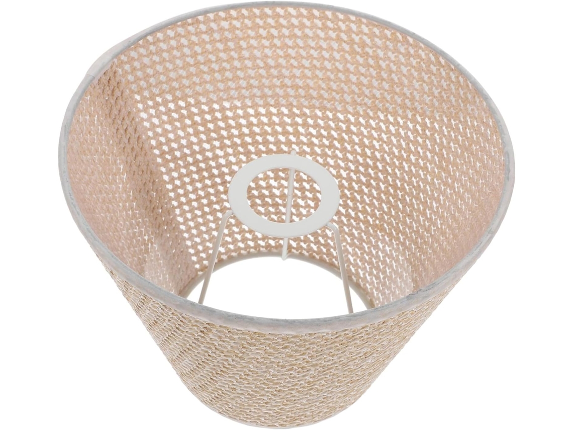 Cúpula Hexagonal Decorativa Em Rattan Sintético Trançado À Mão, Formato E27, Na Cor Ouro Rosa Luminoso.