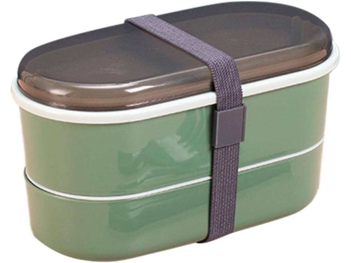 Lancheira Bento De Camada Dupla, Grande Capacidade, Plástico Resistente E Própria Para Micro Ondas, Ideal Para Uso