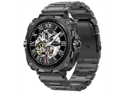 Smartwatch masculino com estrutura metálica, lembretes de saúde, design robusto, resistência à água e monitoramento de esportes ao ar livre. Bestvite