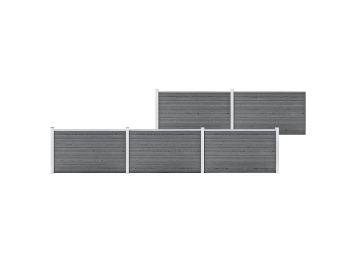 Conjunto De Cerca Vidaxl Cinzeto Wpc (872x106 Cm)