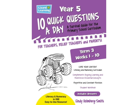 Livro Lizard Learning 10 Quick Questions A Day Year 5 Term 3 De Cindy Holmberg-smith (inglês)