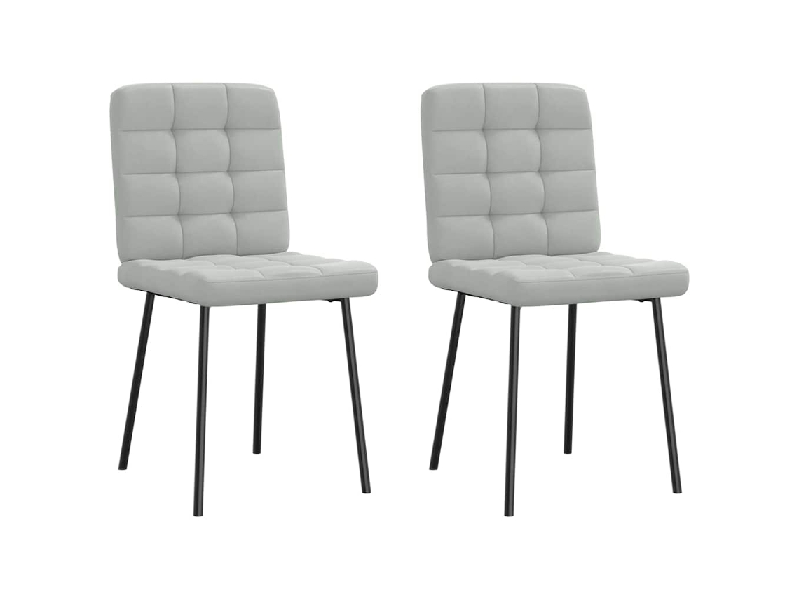 Vidaxl Cadeiras De Jantar 2 Pcs Veludo Cinzento-claro