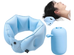 Travesseiro Inflável para o Pescoço, Compacto e Ideal Viagens Aéreas Suporte Ergonômico em Formato CHABERLU