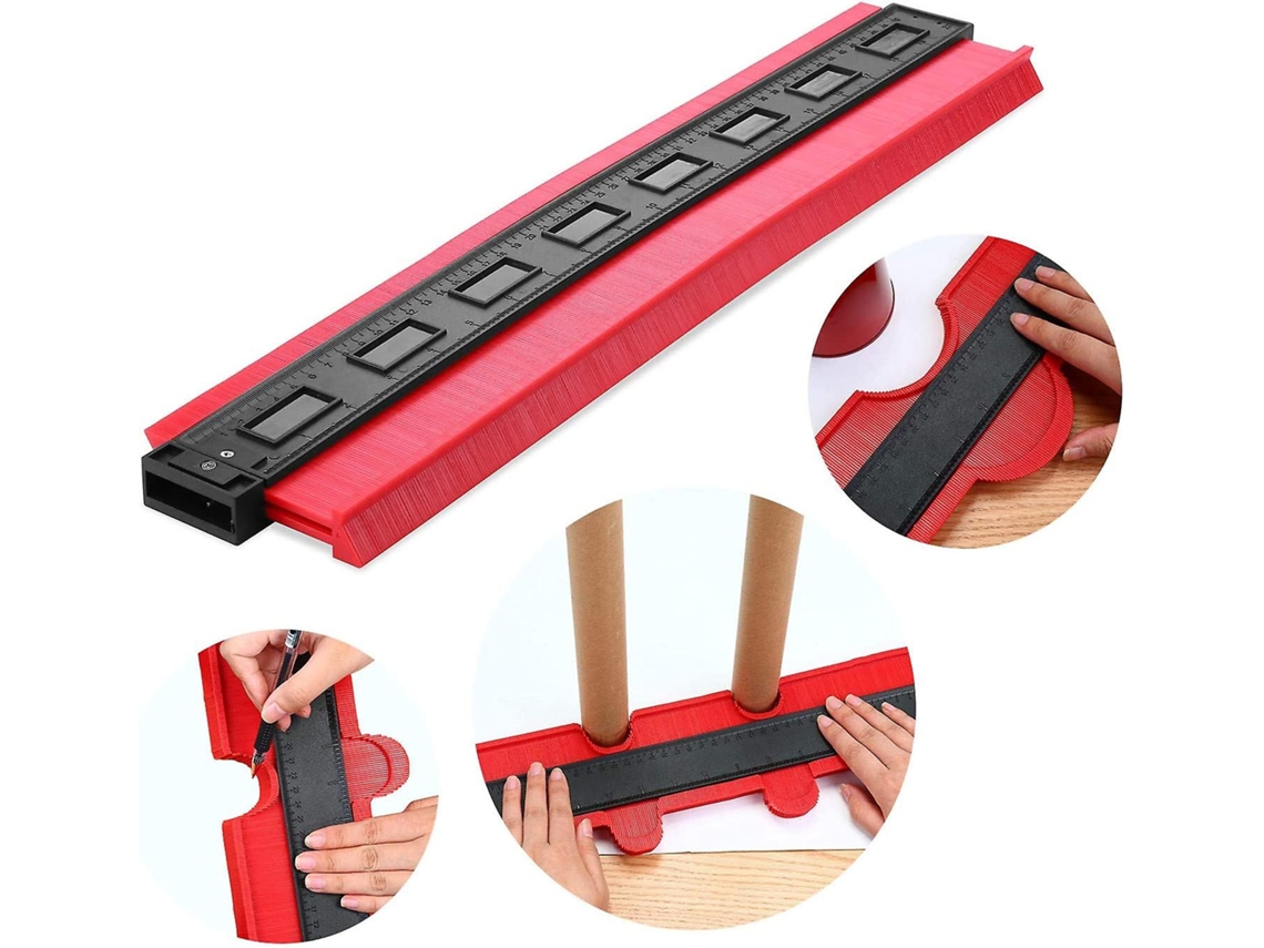 Calibre de Contorno 50cm Multifuncional, Preciso para Marcação de Madeira, Ferramenta de Medidas (vermelho) S/MARCA
