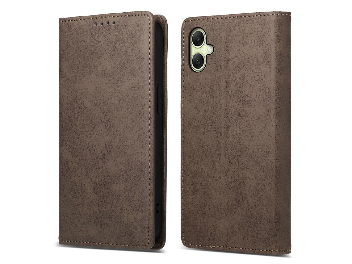 Capa Tipo Carteira Com Bloqueio Rfid Para Samsung Galaxy A07 4g, Couro Sintético, Marrom