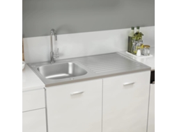 Lava-Loiça com 1 Cuba Redonda Granito Branco