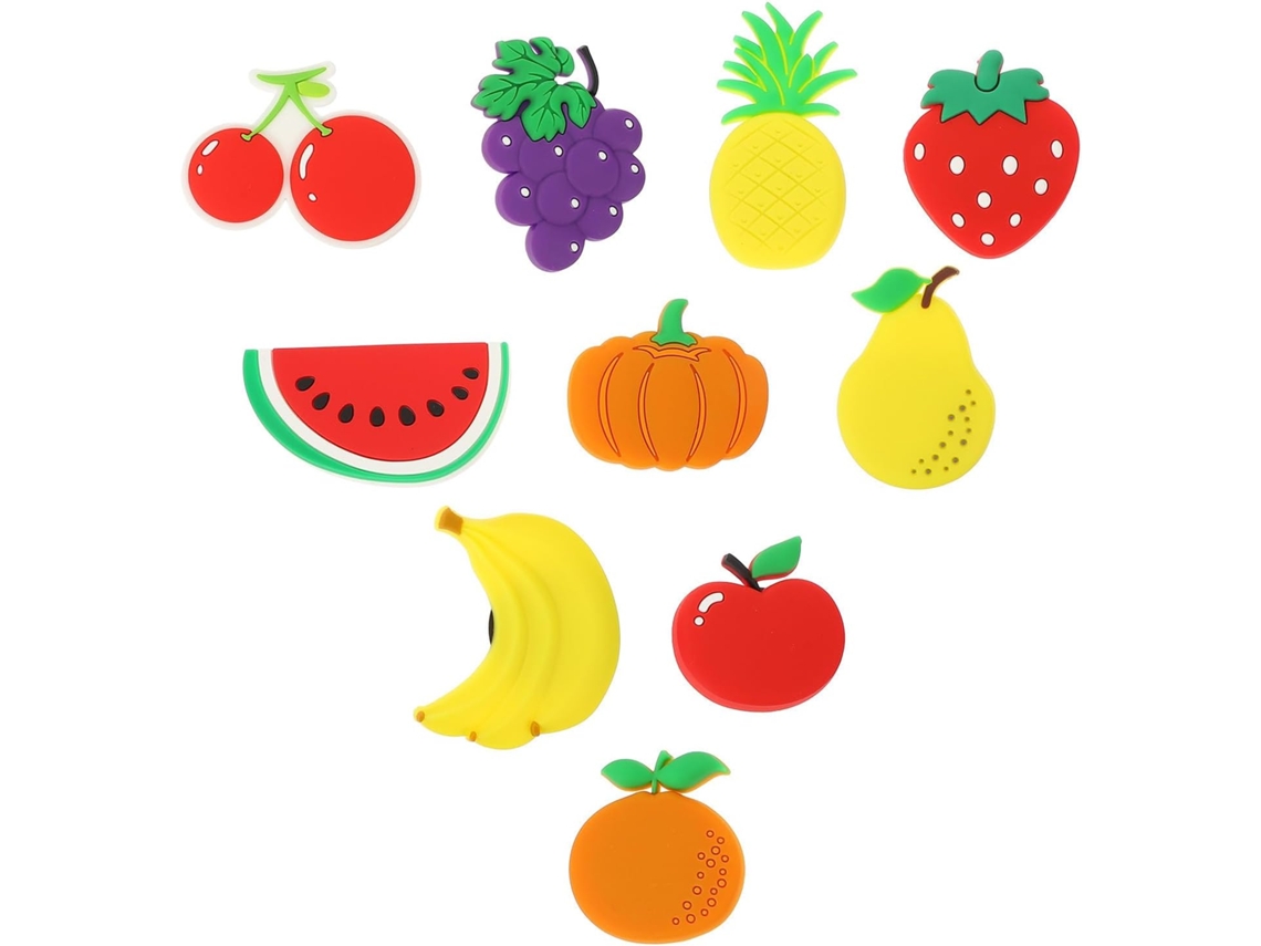Conjunto De 10 Ímãs Silicone Para Geladeira, Com Design Criativo De Frutas Adesivos Magnéticos Para Decoração E