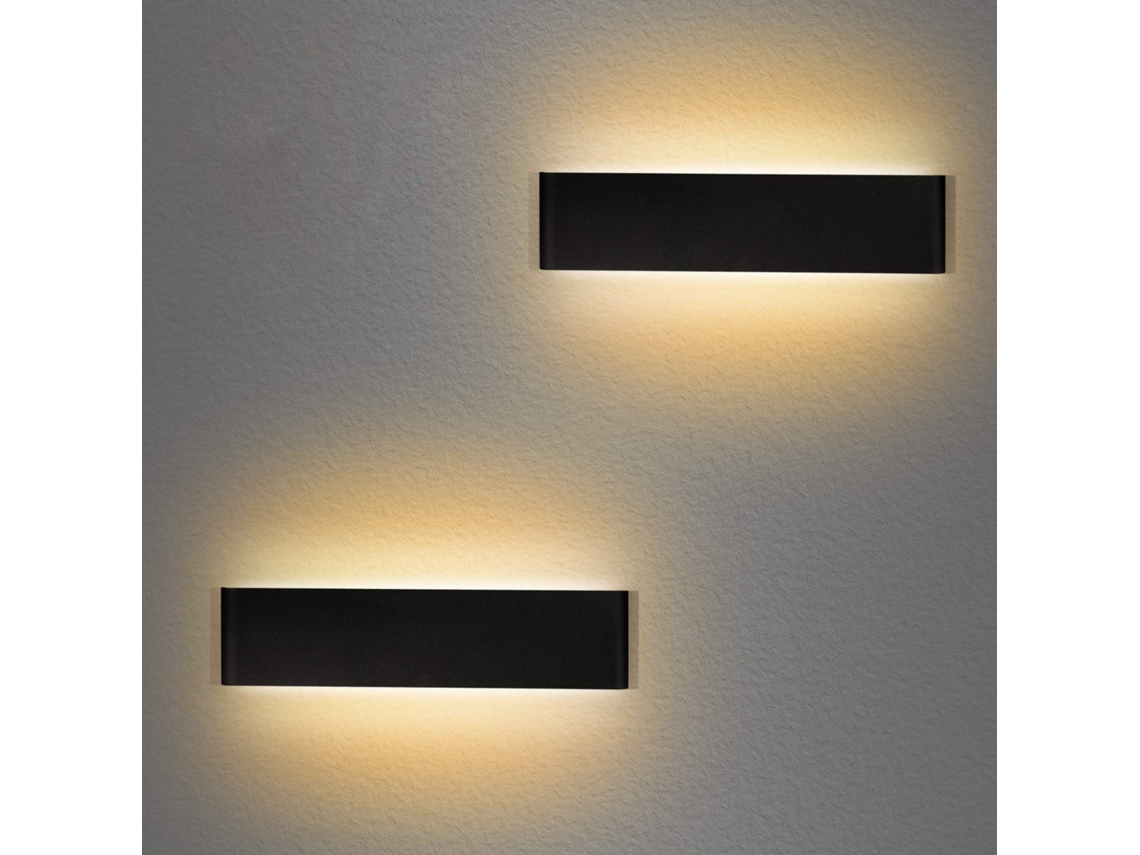 Lâmpada De Parede Led 36cm 2 Unidades,12w 3000k Branco Quente,iluminação Moderna Para Quarto,sala,escadas E Corredor Btforus