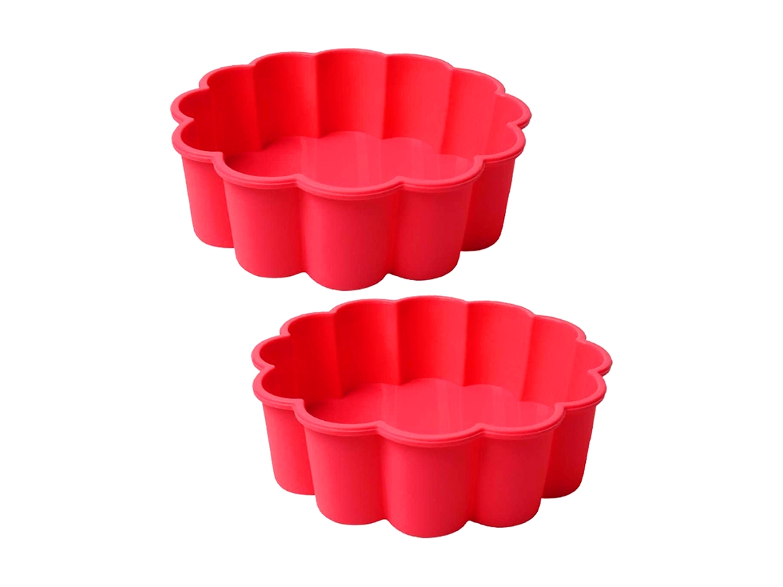 2pcs Moldes de Bolo de Silicone Redondo Antiaderente para Torta e Bolo 20cm