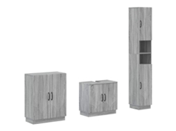 Vidaxl Conjunto De Armários Para Banheiro Com 3 Peças Hoorn