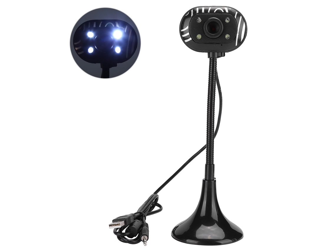 Webcam (transmissão Ao Vivo Com Polegao Longo Hd 480p) Preto