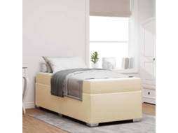 Vidaxl Estrutura Da Cama Com Colchão Creme 90 X 190 Cm Tecido