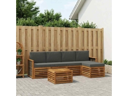Vidaxl Conjunto De Sofás Para Exterior 6 Unid. Natural E Antracite