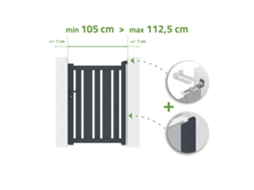 Portão Ajustável Largura 1m Veymont H.140cm Alumínio Cinza Casanoov