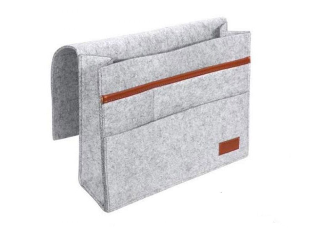 Bolsa de feltro para cabeceira com bolsas, ideal para guardar mesa, sofá-cama, celular, livros, tablet e controles remotos. Slowmoose