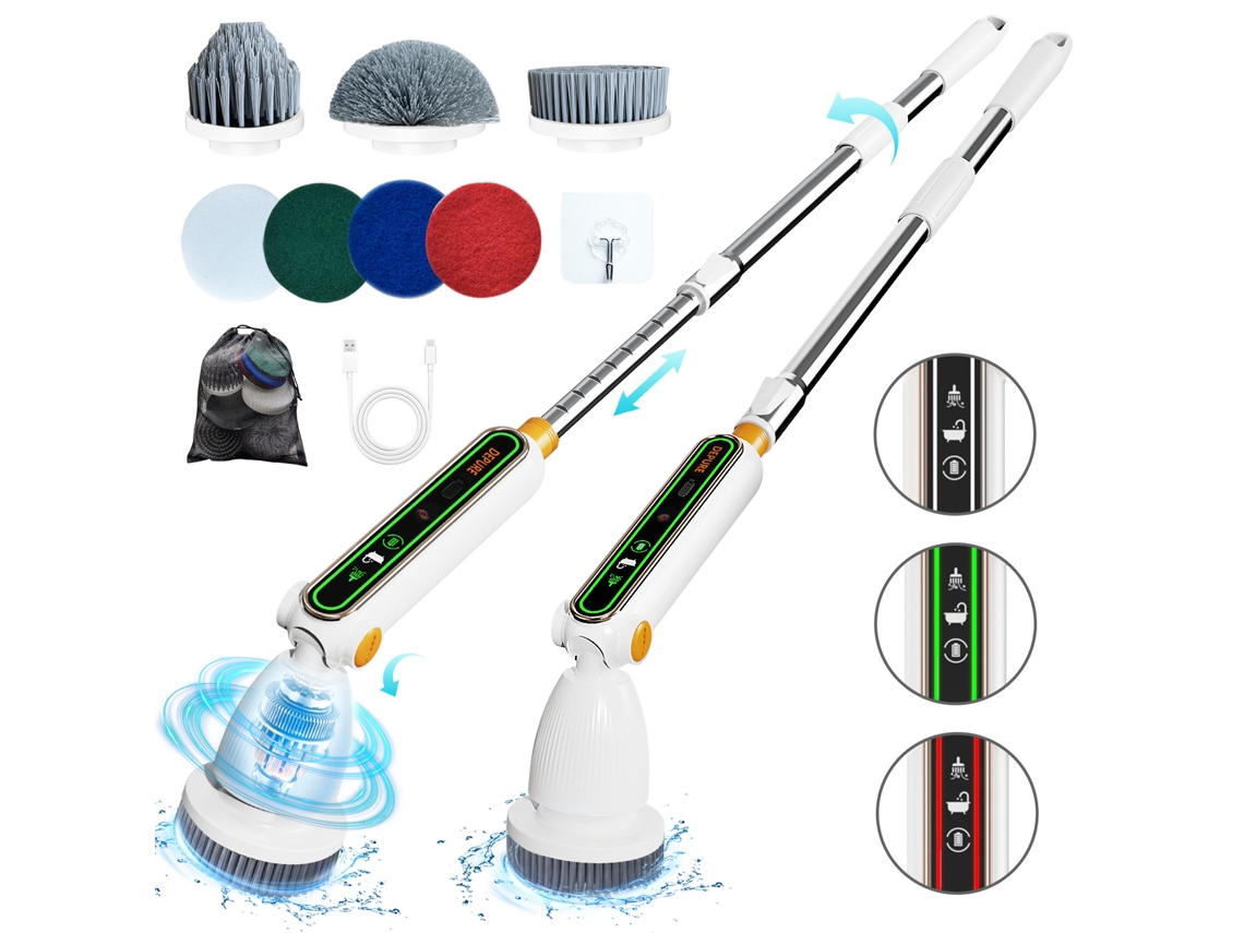 Escova Elétrica Inteligente Com Torque Ajustável, Cabo Extensível E Sensor Limpeza Silenciosa Rosae