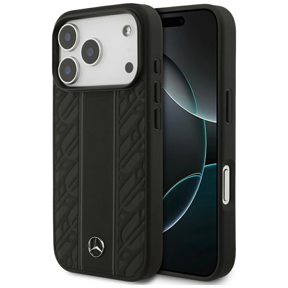Capa De Couro Mercedes Com Luxos De Louro E Magsafe Para Iphone 17 Pro