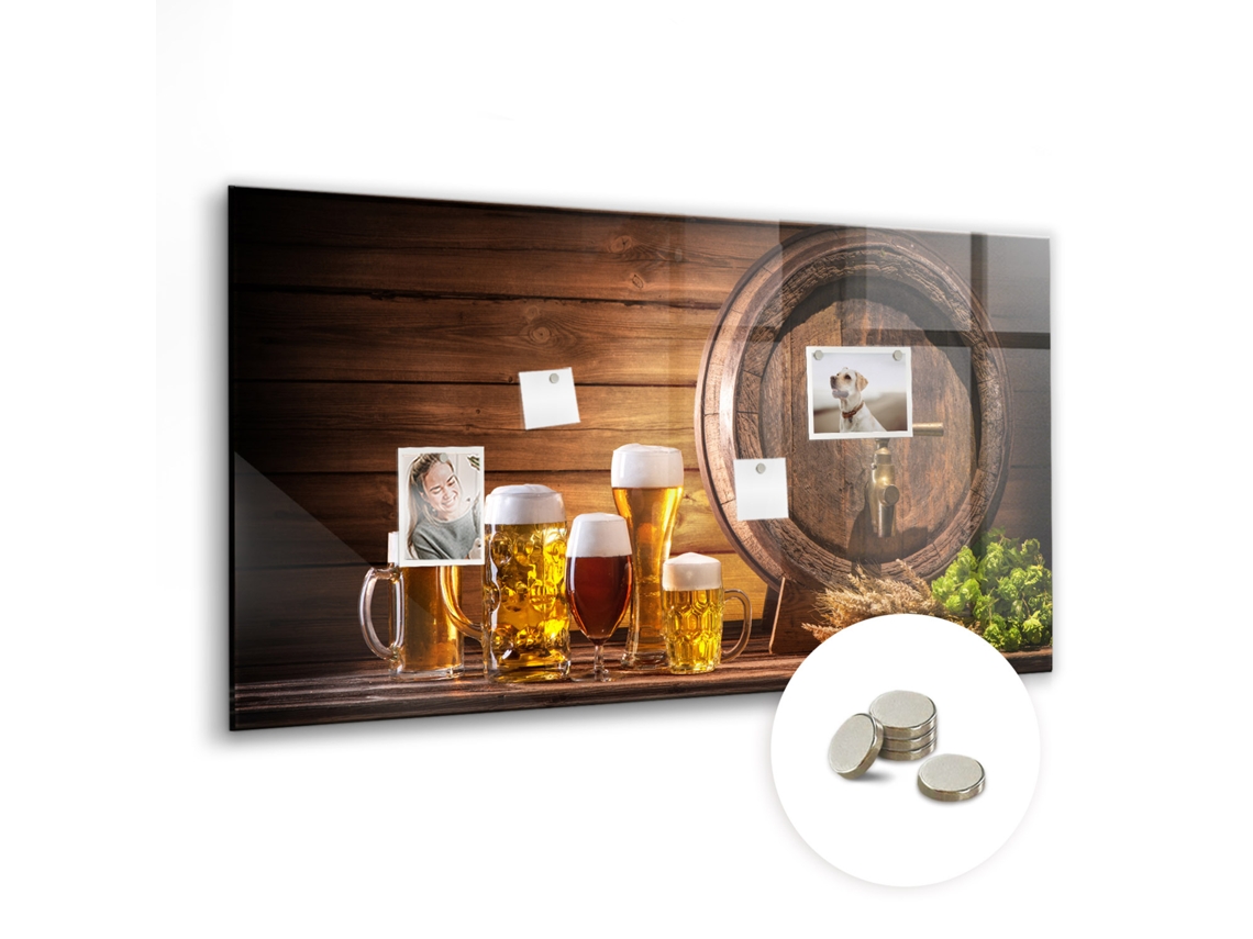 Quadro Magnético Barril De Cerveja Para A Sala De Estar Espelharte (120x60 Cm)