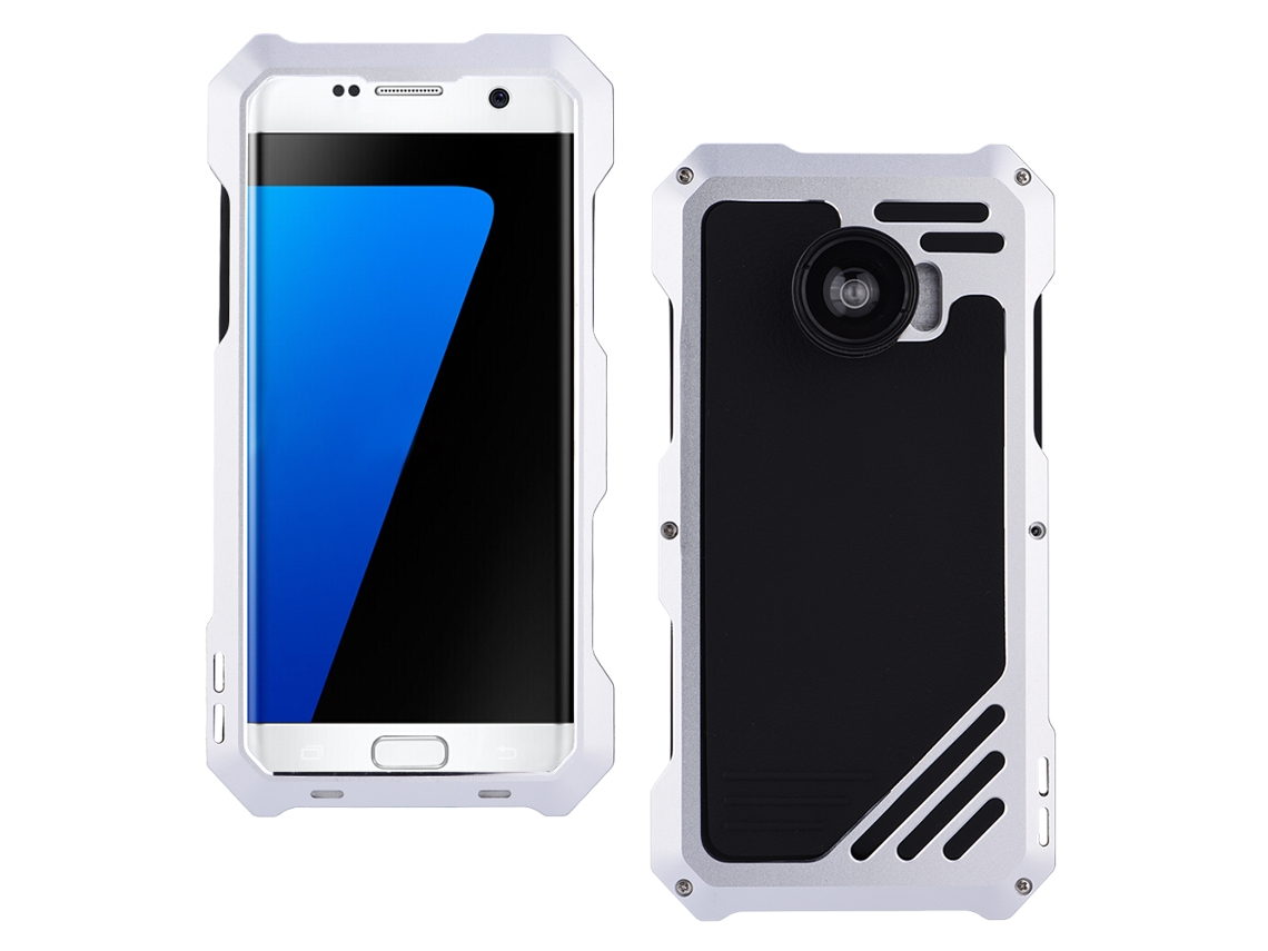 Capa Tri proof LAXISCREED para S7 Edge Prata Vidro Temperado