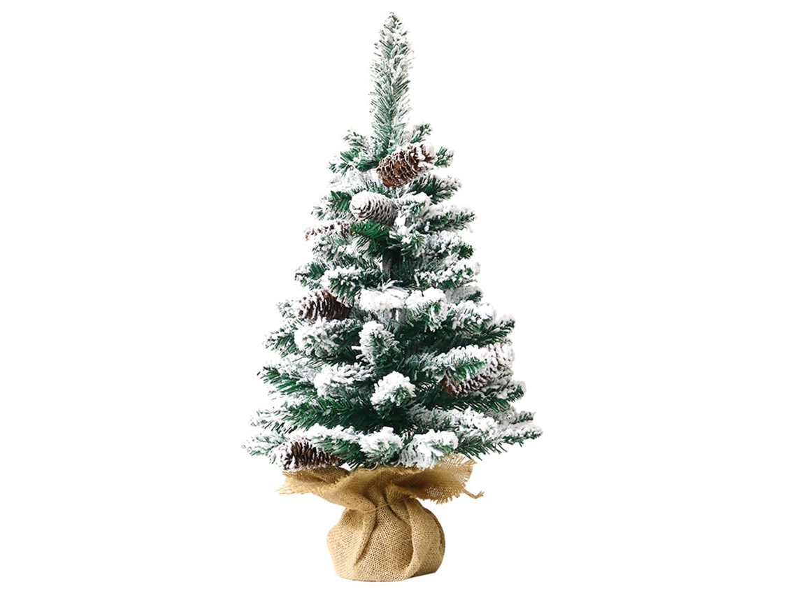 Árvore De Natal Mini Laxiscreed Flocked De 60cm Para Mesa, Decoração Natalícia Clássica E Elegante