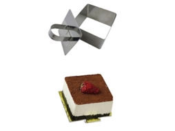 Molde De Acero Inoxidable Para Pasteles Y Galletas, Herramienta De Cocina Diy Con Formas Creativas Para Cupcakes, Muffins Y Postres Cuadrado
