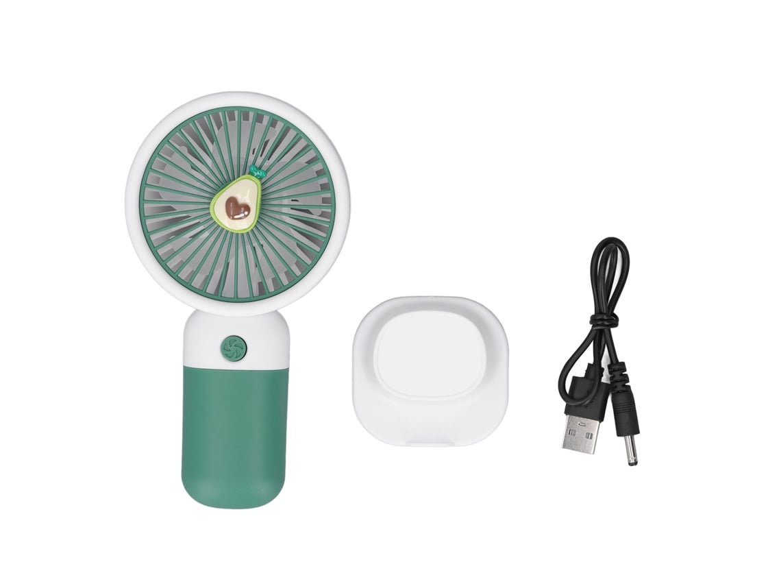 Ats ventilador Portátil Pequeño de Fruta Cartoo Avocado Green Usb Recargable para Viajes Y Commuting