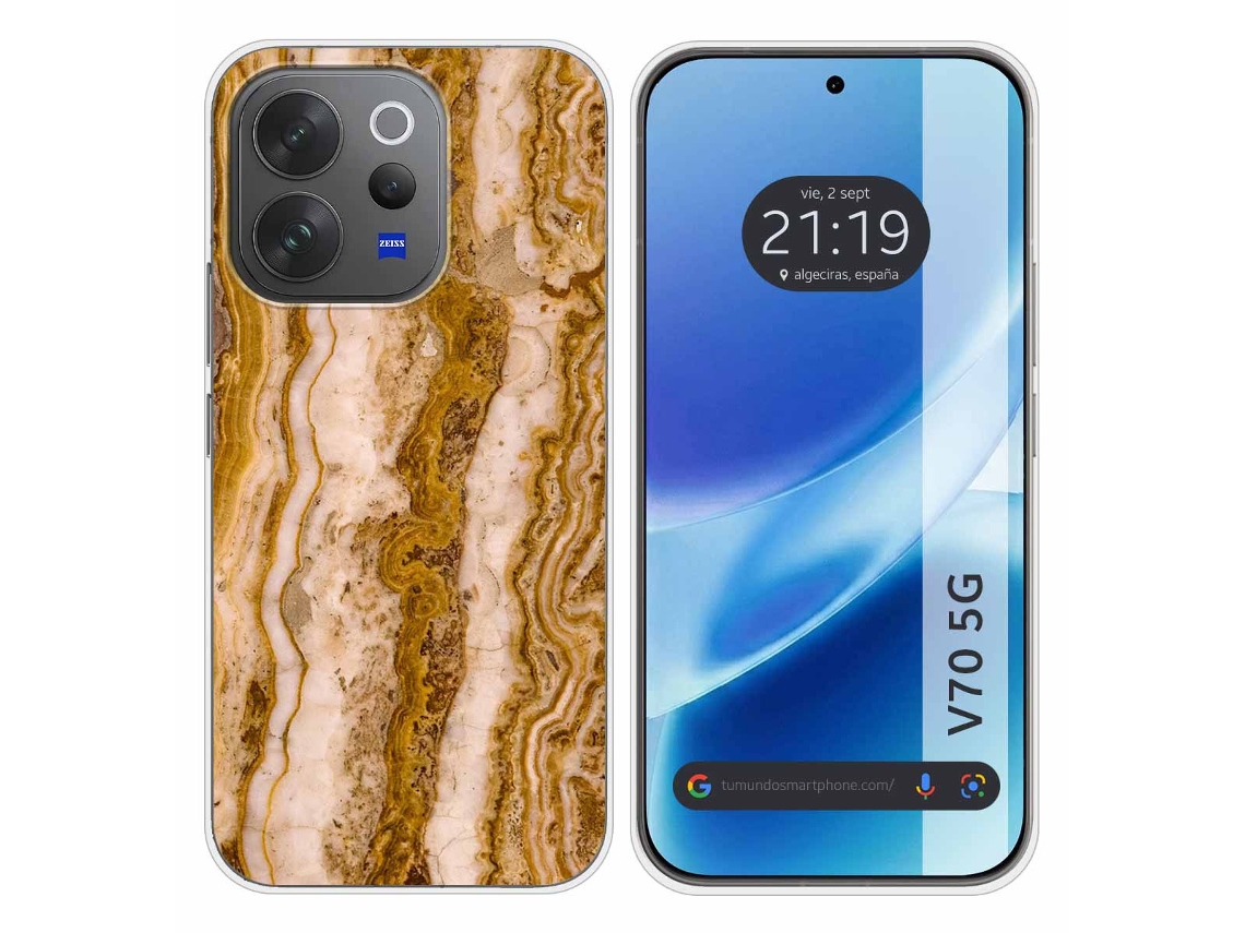 Capa Tumundosmartphone De Silicone Para Vivo V70 5g Com Estampa De Mármore 10 Padrões