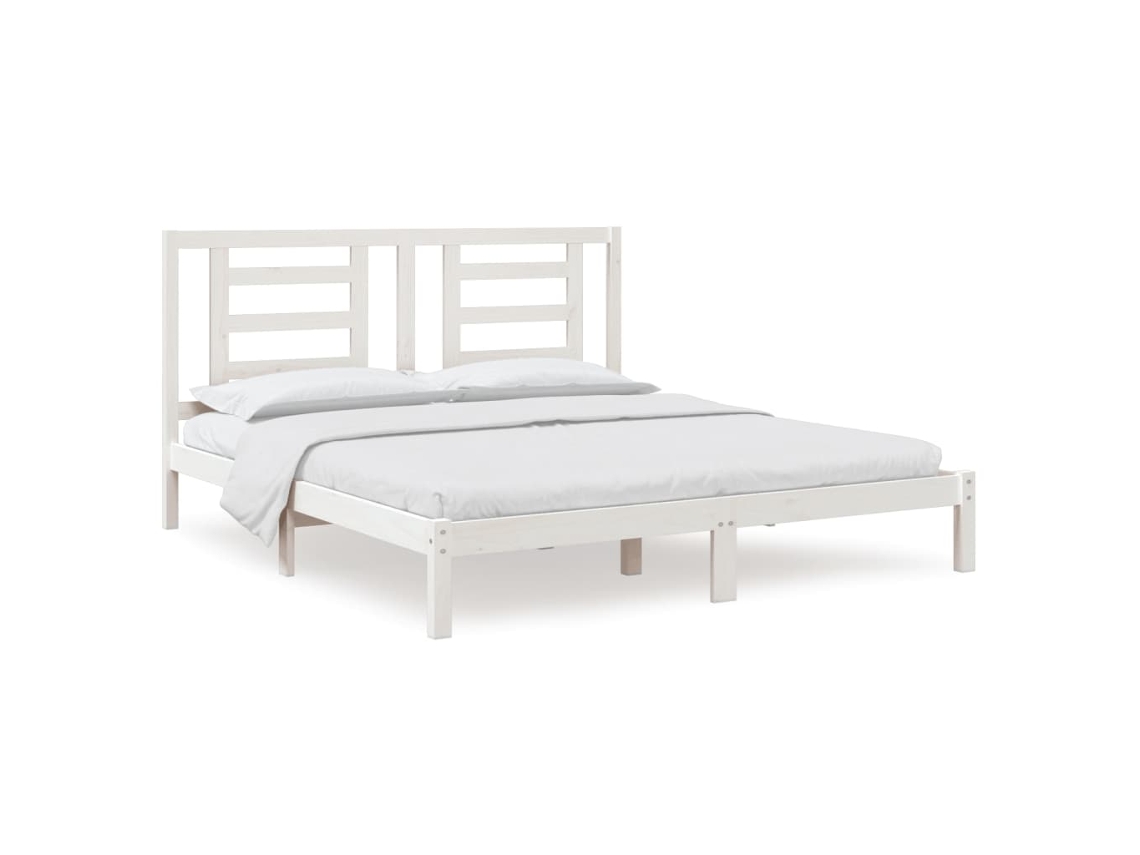 Estrutura de Cama Super King MAISON EXCLUSIVE em Pinho Maciço Branca 180x200 cm